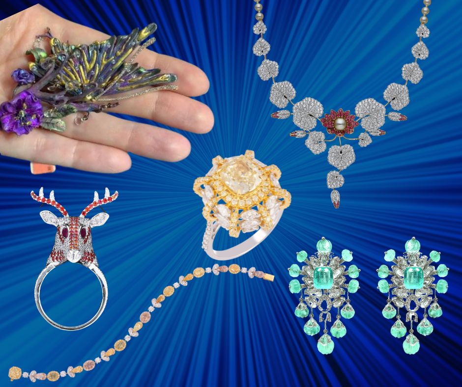 Top left - Studio Rêves, Top right - Kaamya Jewels, Raindeer Ring - Savio Jewellery, Center & Bottom left - Anan Jewels, Bottom Right - Anand Ranwat