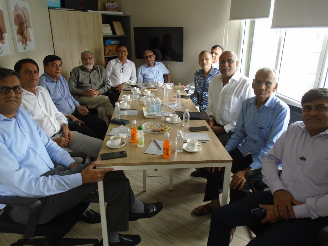 Members of the newly-elected GJNRF Board (from l) Ashish Mehta, Ashok Gajera, Sailesh S. Mehta, Sanjay Kothari, Bharat Kakadiya, Rajesh Shah, Praveen Shankar Pandya, Vijay B. Shah, Sanjay J. Bhansali (Returning Officer), Ramniklal Shah and Mahesh P. Vagha