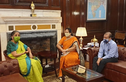 Colin Shah, Chairman, GJEPC, met Finance Minister Smt. Nirmala Sitharaman on 26th August, in New Delhi 