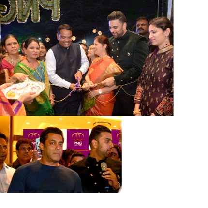 Ms. Bela Shende alongwith Mr. Saurabh Gadgil CMD PNG Jewellers inaugurating the circle of glory collection 2